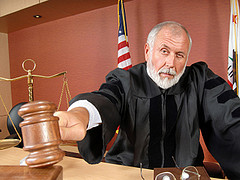Judge using his gavel