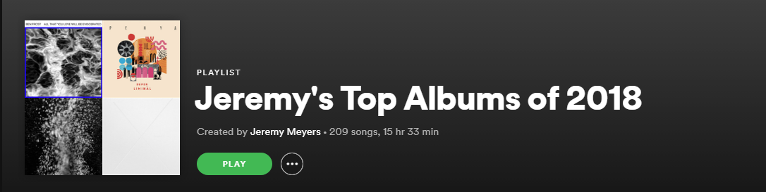 "Top Albums of 2018" Screenshot